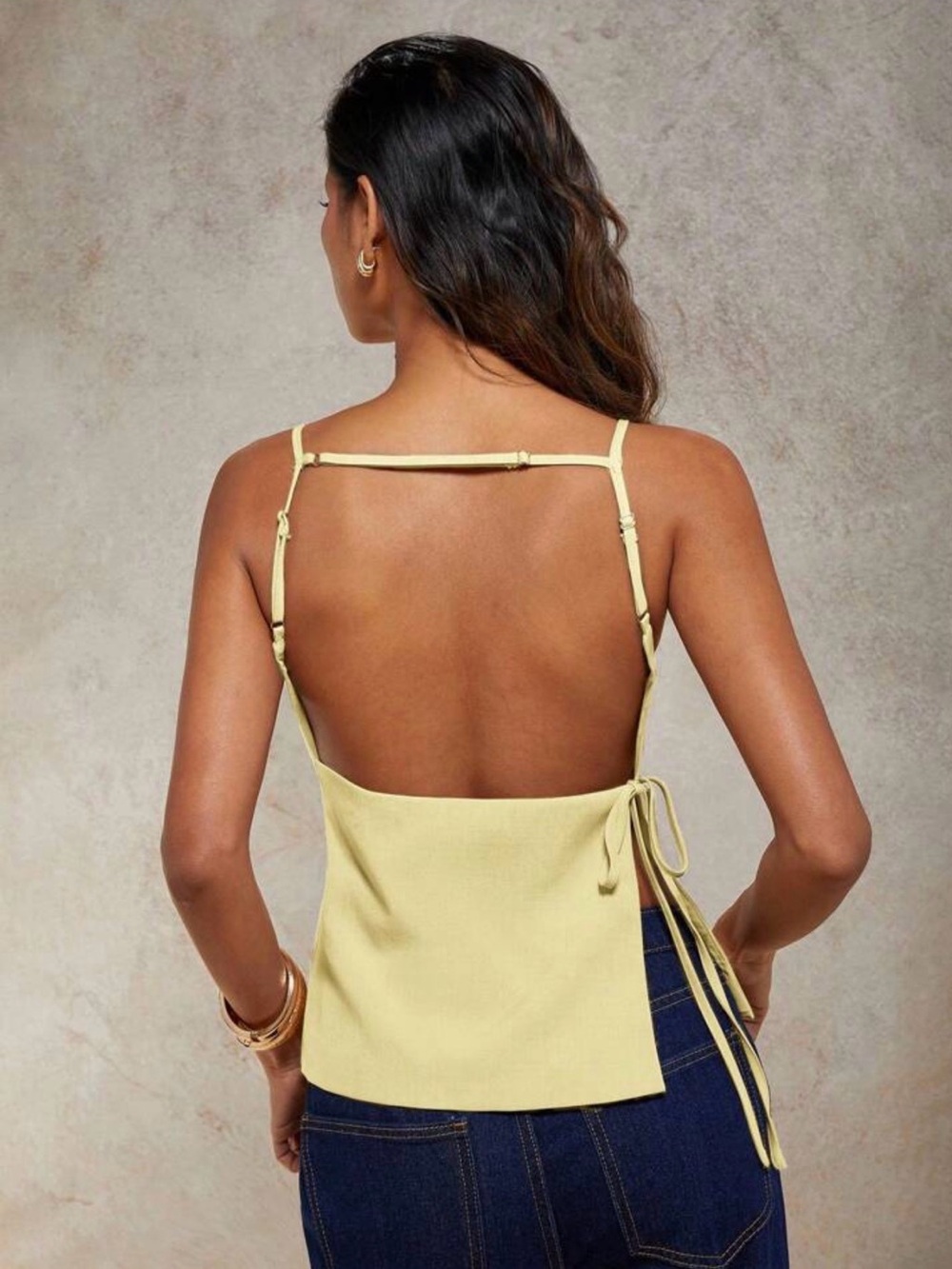 Cosmina Plain Backless Tie back camisole